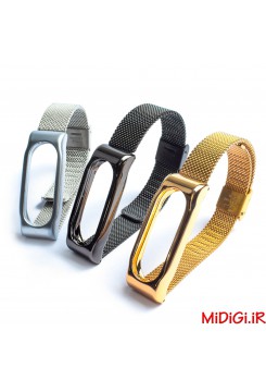بند فلزی قفلی میلانس طرح حصیری ریز می بند 2 کد 101 و 304 شیاومی شیائومی | Xiaomi Mi Miband 2 Smart Bracelet Milanese Metal Strap 101-304